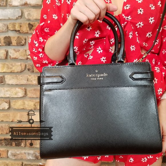 Kate Spade STACI MEDIUM Satchel Soft LEATHER black - Picture 1 of 10